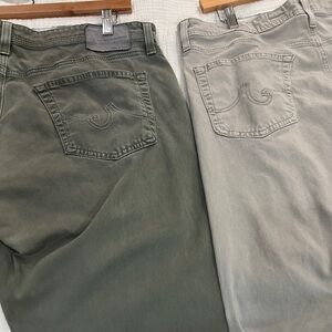 Lot of 2 AG Adriano Goldschmied The Protege Straight leg Pants 36x34 Green Gray